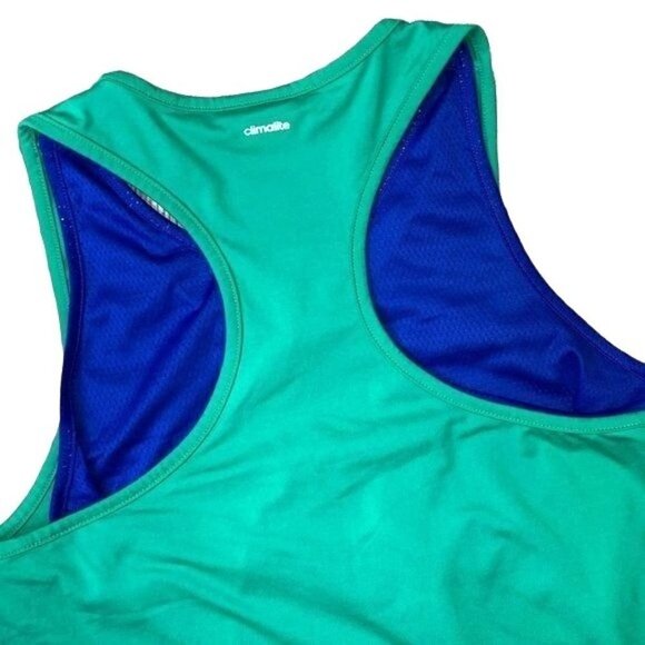 Adidas Reversible Workout Tank Climalite Green Blue Size Small - Picture 5 of 9